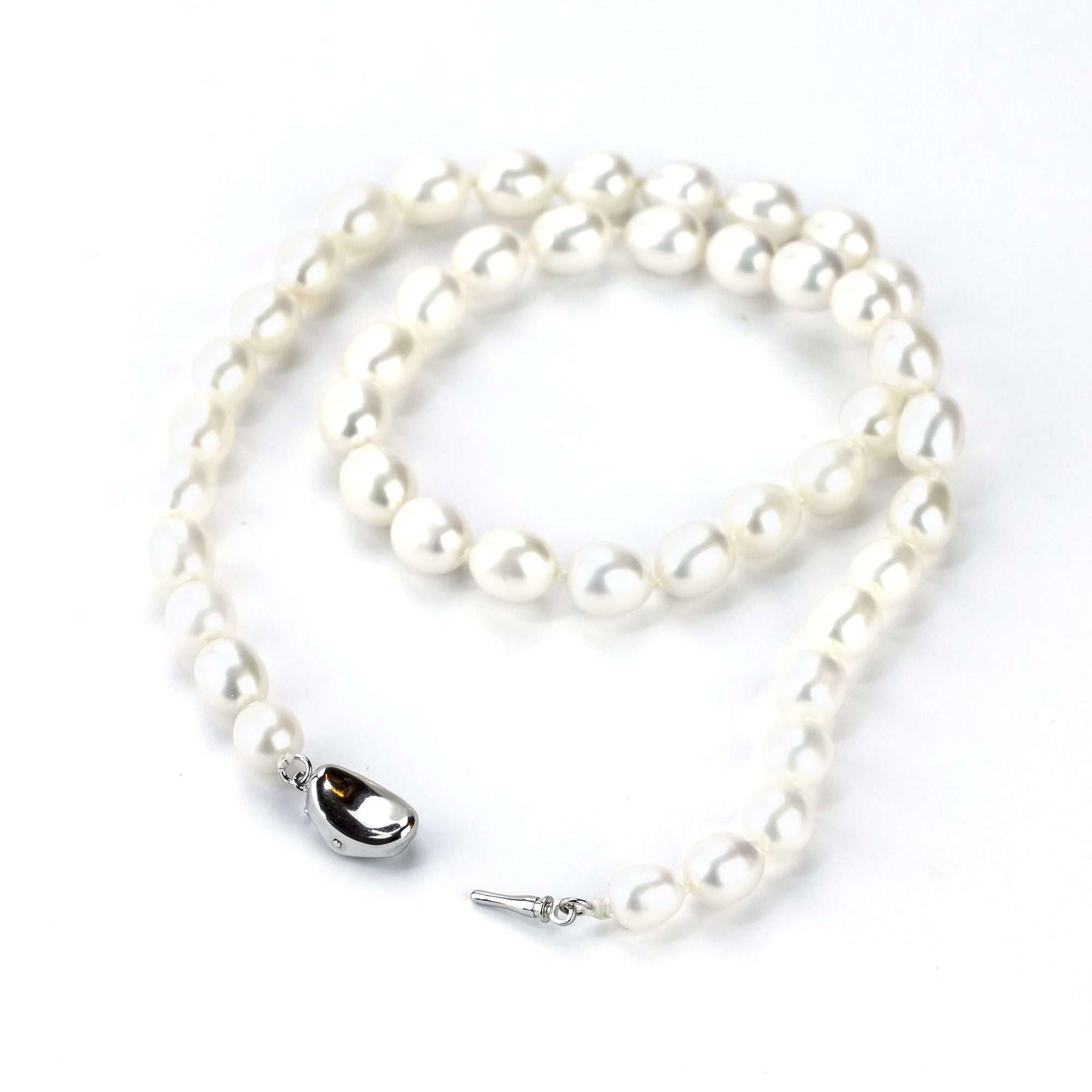 Freshwater Drop Shape White 17.7 inches Pullenvale Strand Necklace 8-9 mm AAA - Shopgalaxy