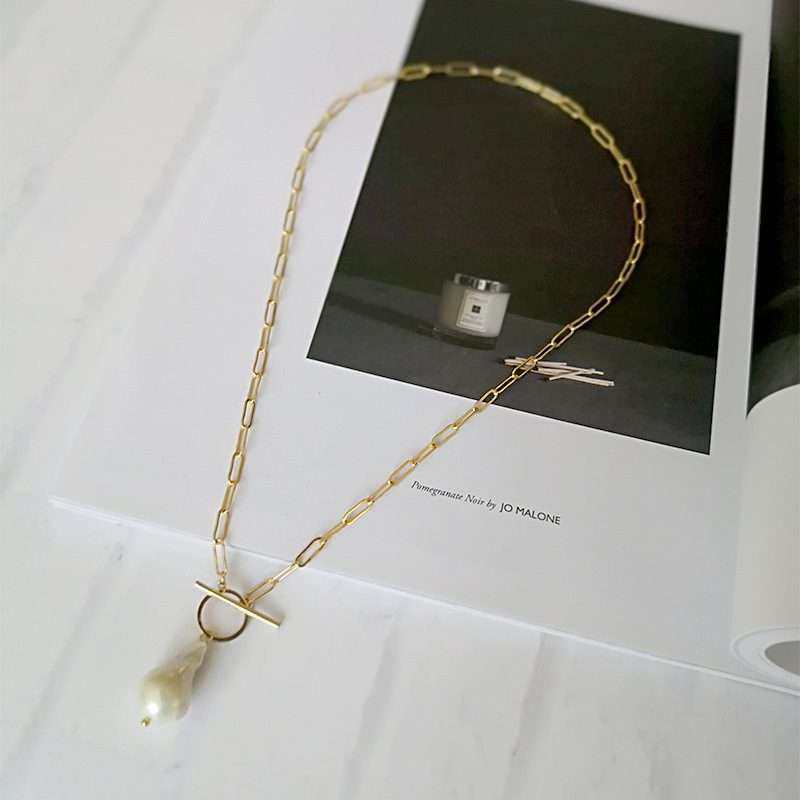 Freshwater Pearl Gladstone T-Shape Pendant Necklace - Shopgalaxy.ch