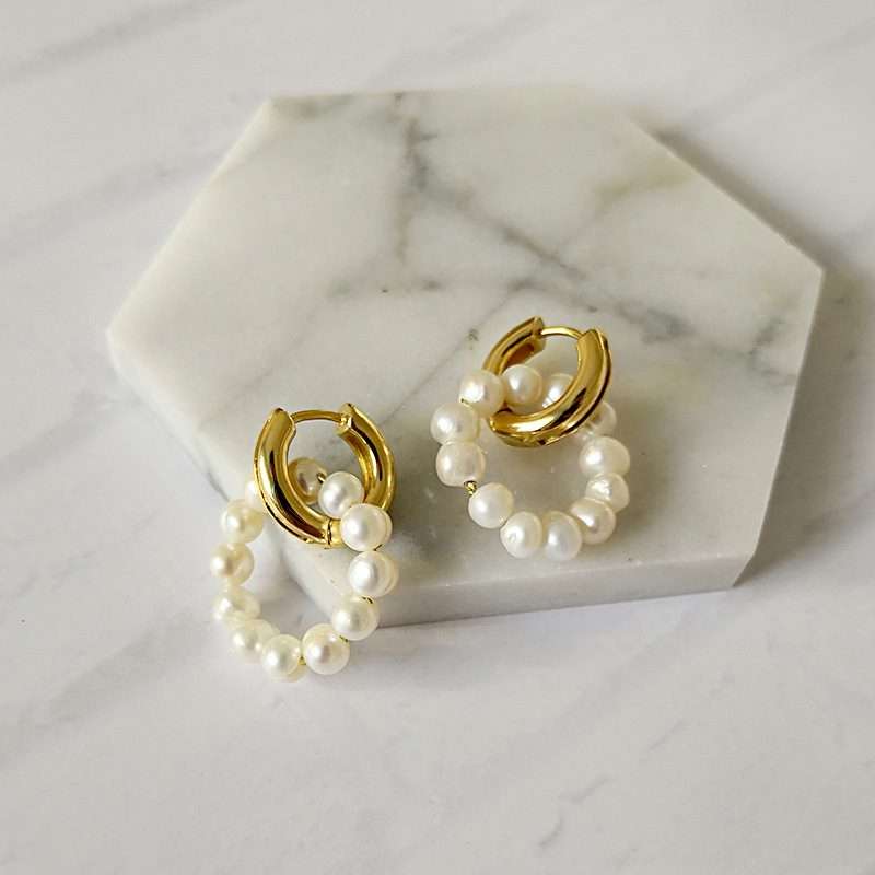 Freshwater Pearls Euston Hoop Earrings - Shopgalaxy