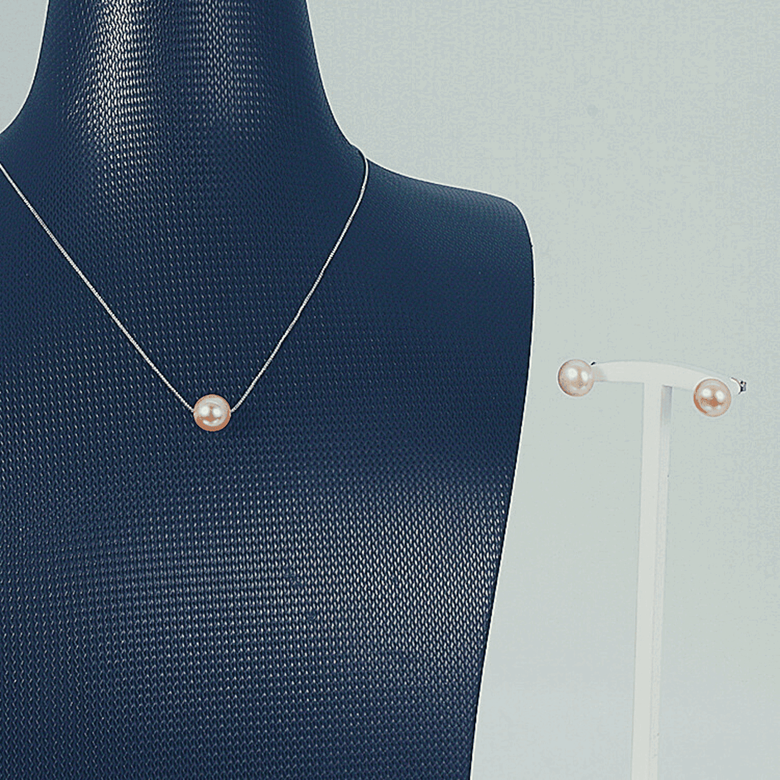 Freshwater Pink Pearls Esperance Minimalist Jewellery Set 8 - 9 mm AAAA - Shopgalaxy