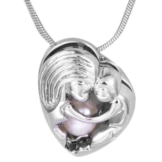 Freshwater White Pearl Rose Park Caged Pendant 8-9 mm AAA - Shopgalaxy.ch