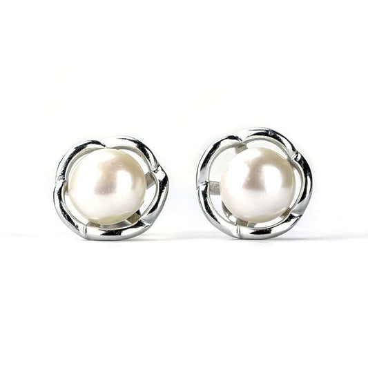 Freshwater White Pearls Budapest Earrings 8-9 mm AAA - Shopgalaxy.ch