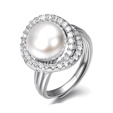 Freshwater White Pearls Cairns Rings 9-10 mm AAAA - Shopgalaxy.ch