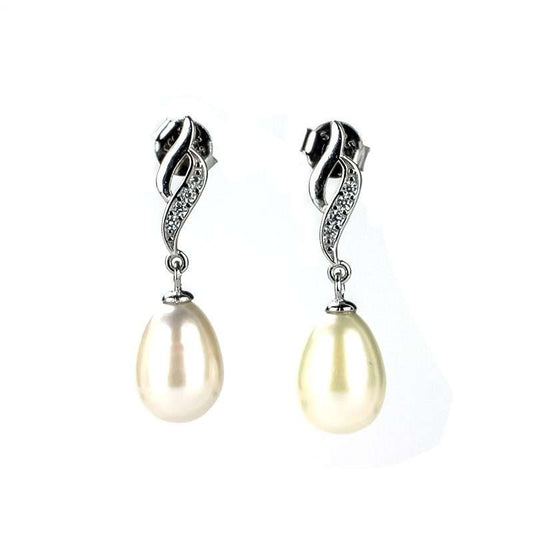 Freshwater White Pearls Fitzroy Earrings 8-9 mm AAA - Shopgalaxy.ch