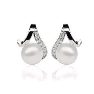 Freshwater White Pearls Footscray Earrings 8-9 mm AAA - Shopgalaxy