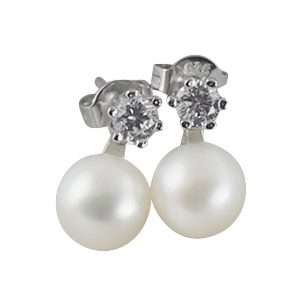 Freshwater White Pearls Hawthorn Earrings 6-7 mm AA - Shopgalaxy