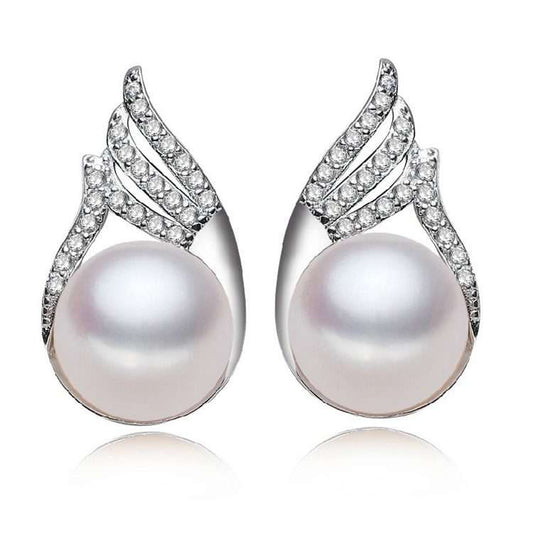 Freshwater White Pearls Noosa Earrings 6-7 mm AAAA - Shopgalaxy