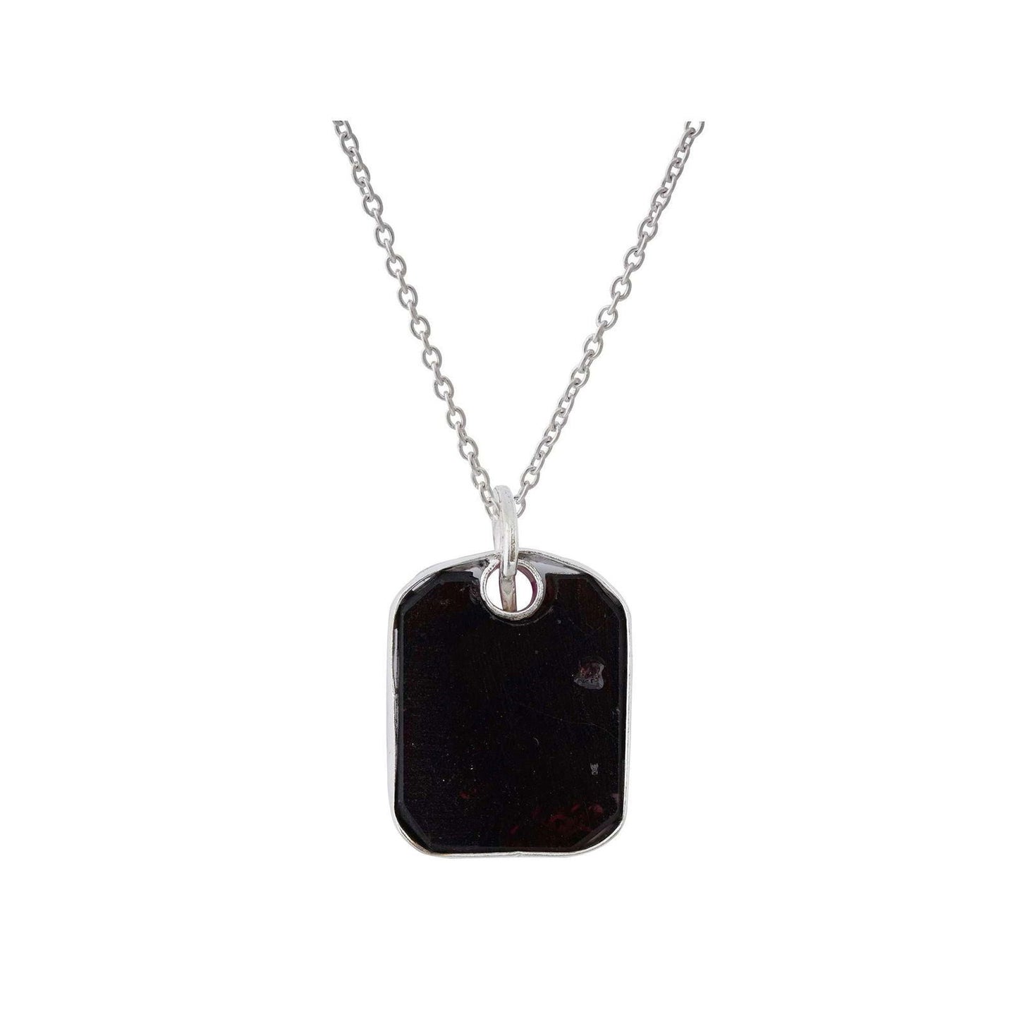 Garnet Pendant in rectangular shape for Men handmade in Silver 925 - Shopgalaxy.ch