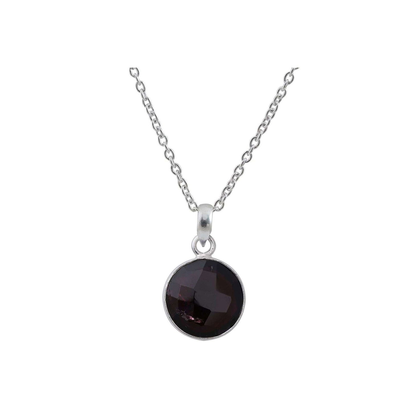 Garnet Pendant in round shape for Men handmade in Silver 925 - Shopgalaxy.ch