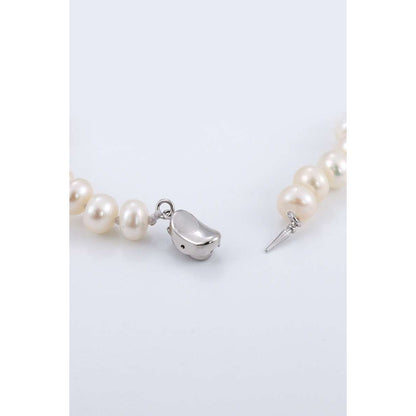 Georgian Jewellery Set 8 - 9 mm AAAA White Freshwater Pearls with 17' Strand - Shopgalaxy