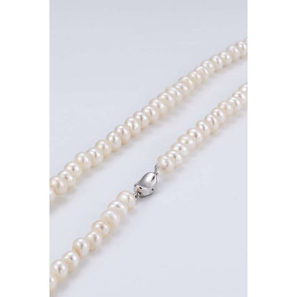 Georgian Jewellery Set 8 - 9 mm AAAA White Freshwater Pearls with 17' Strand - Shopgalaxy