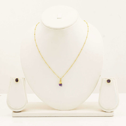 Handmade Amethyst Set in its Natural form Gold Plated - Shopgalaxy