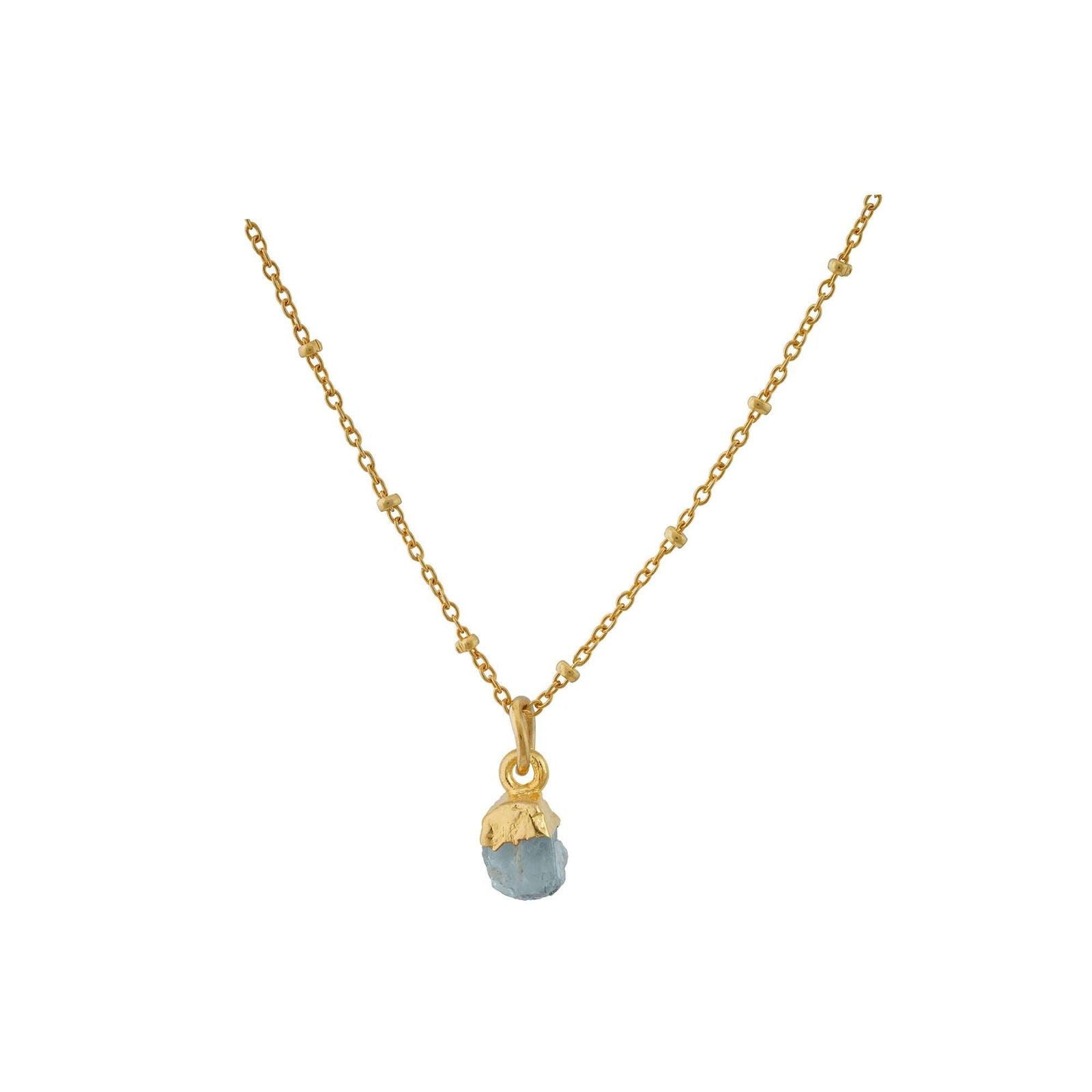 Handmade Aquamarine Pendant in its Natural form Gold Plated - Shopgalaxy