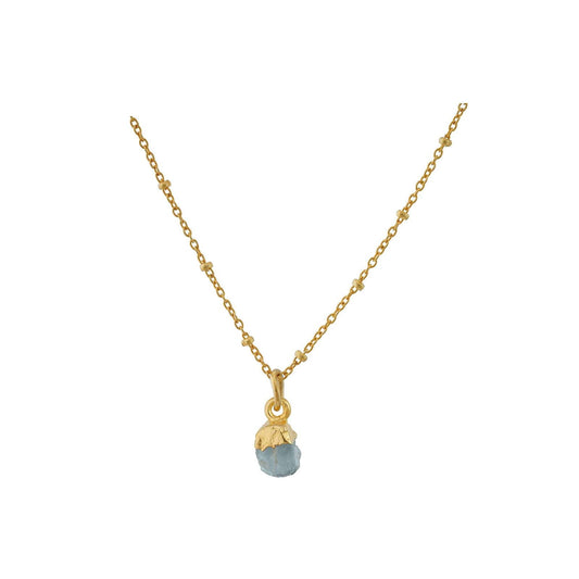 Handmade Aquamarine Pendant in its Natural form Gold Plated - Shopgalaxy