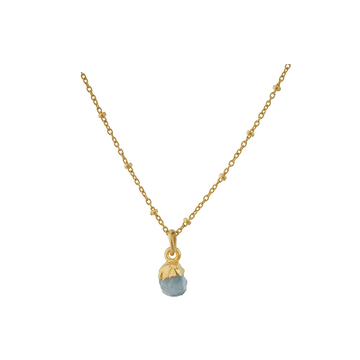 Handmade Aquamarine Pendant in its Natural form Gold Plated - Shopgalaxy
