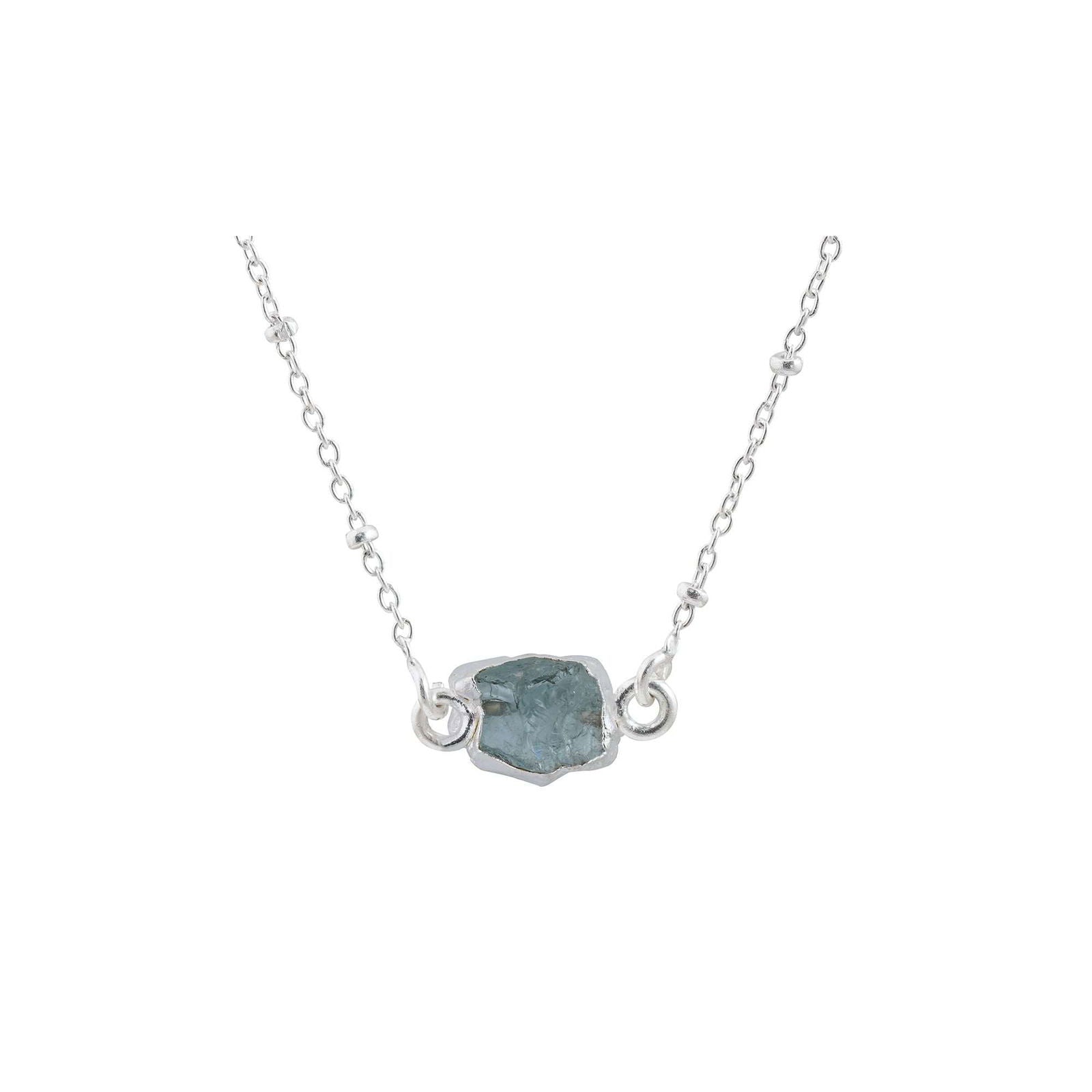 Handmade Aquamarine Pendant in its Natural form in Silver 925 - Shopgalaxy