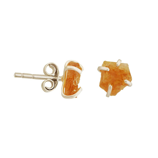 Handmade Citrine Earrings in its Natural form in Silver 925 - Shopgalaxy
