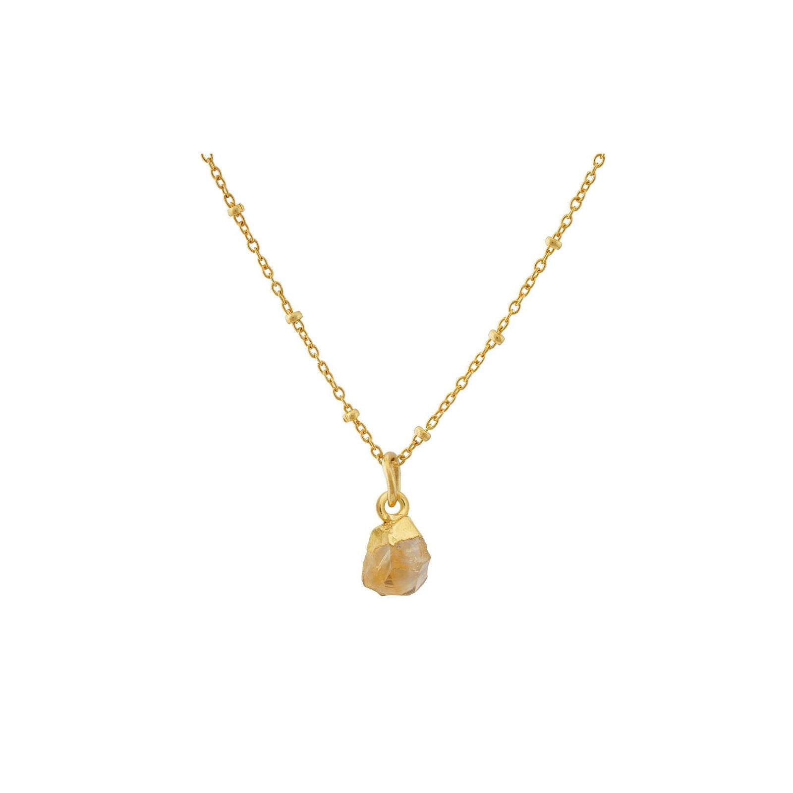 Handmade Citrine Pendant in its Natural form Gold Plated - Shopgalaxy