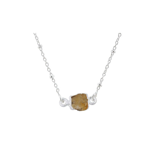 Handmade Citrine Pendant in its Natural form in Silver 925 - Shopgalaxy