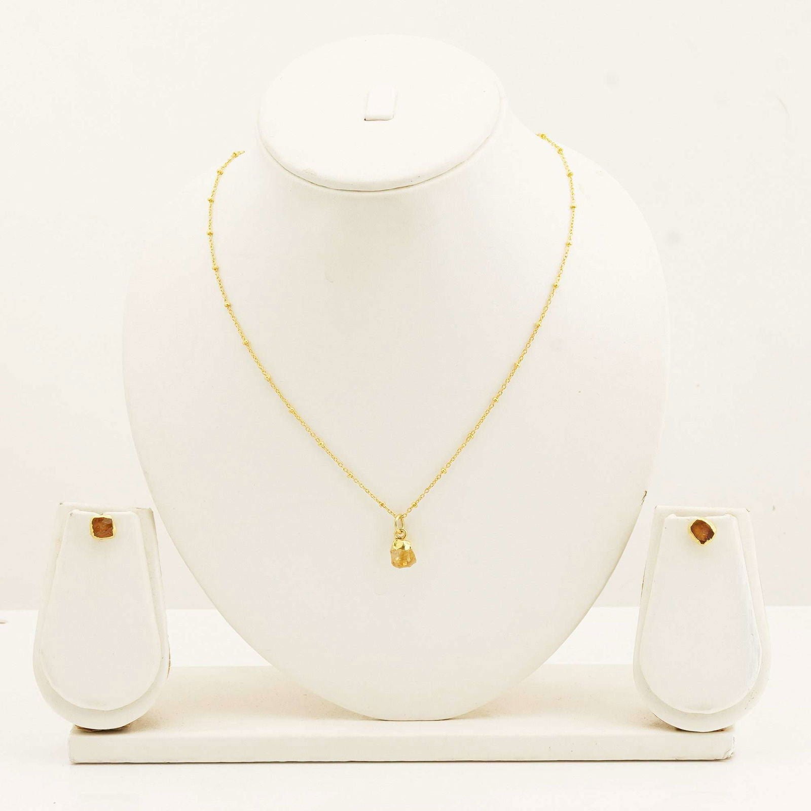 Handmade Citrine Set in its Natural form Gold Plated - Shopgalaxy.ch