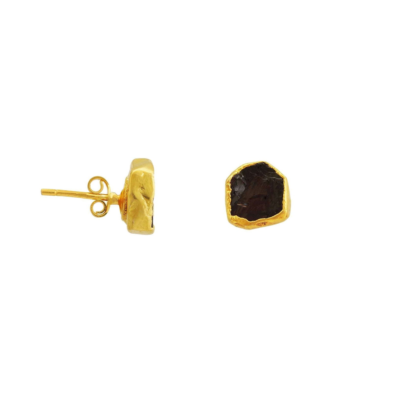 Handmade Garnet Earrings in its Natural form Gold Plated - Shopgalaxy