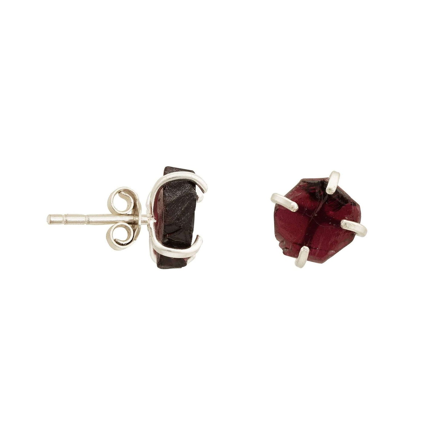 Handmade Garnet Earrings in its Natural form in Silver 925 - Shopgalaxy