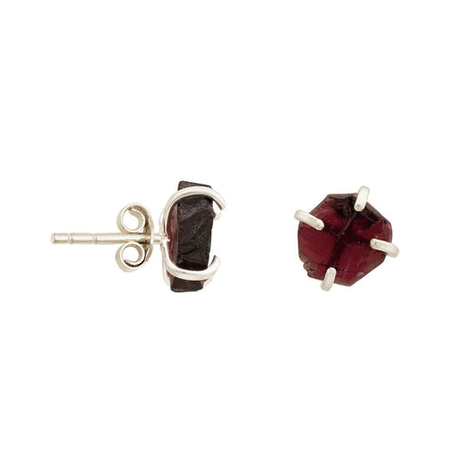Handmade Garnet Earrings in its Natural form in Silver 925 - Shopgalaxy
