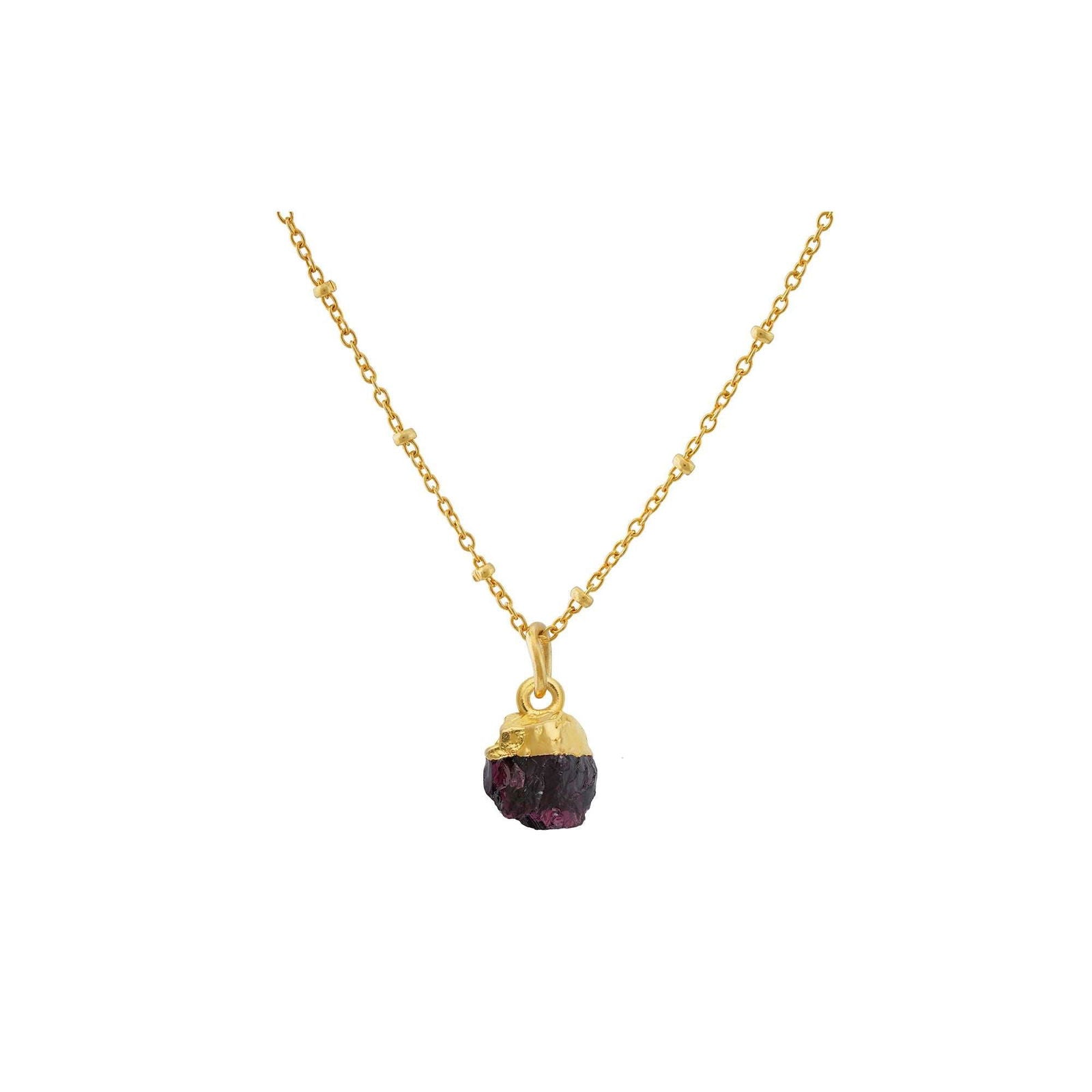 Handmade Garnet Pendant in its Natural form Gold Plated - Shopgalaxy