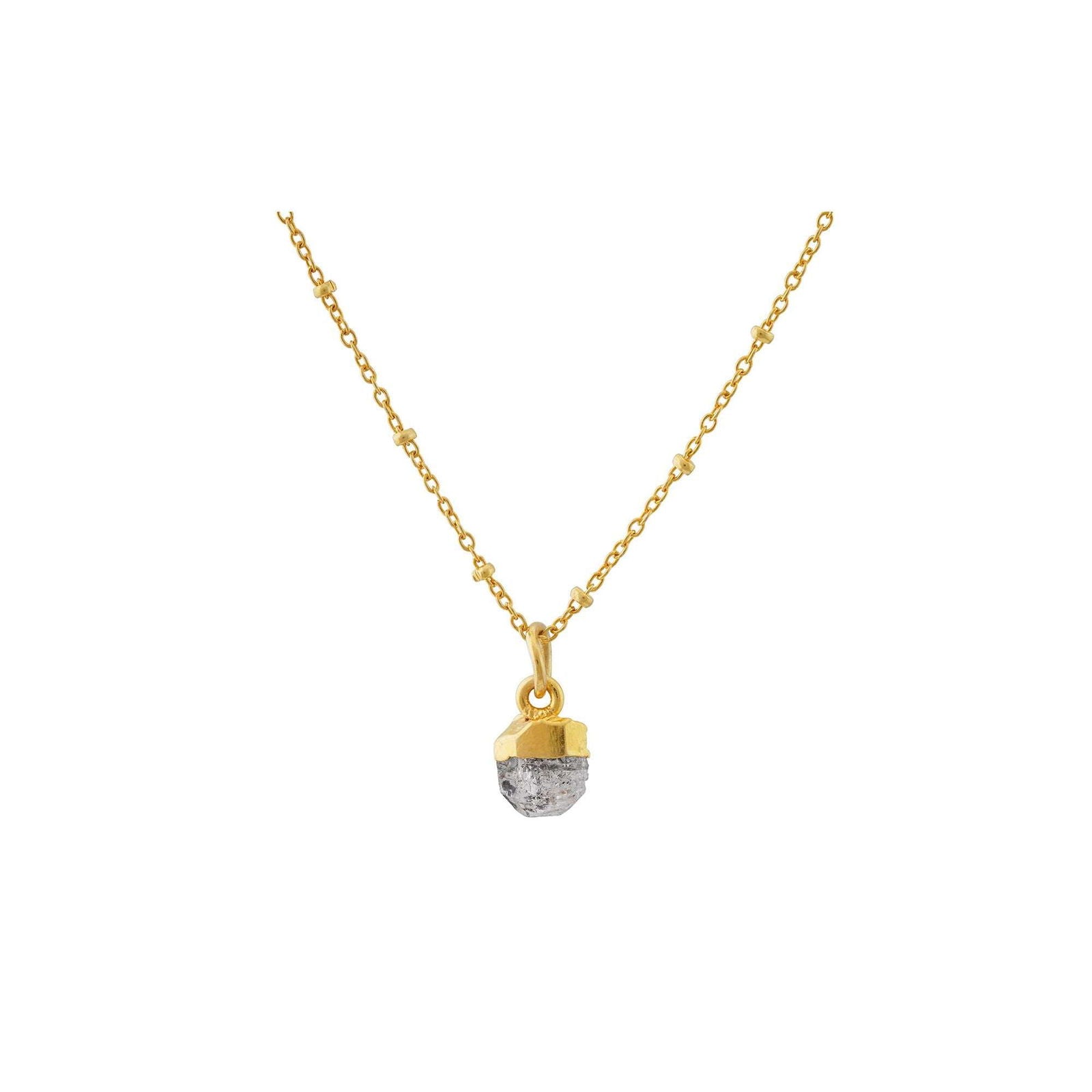 Handmade Herkimer Diamond Pendant in its Natural form Gold Plated - Shopgalaxy