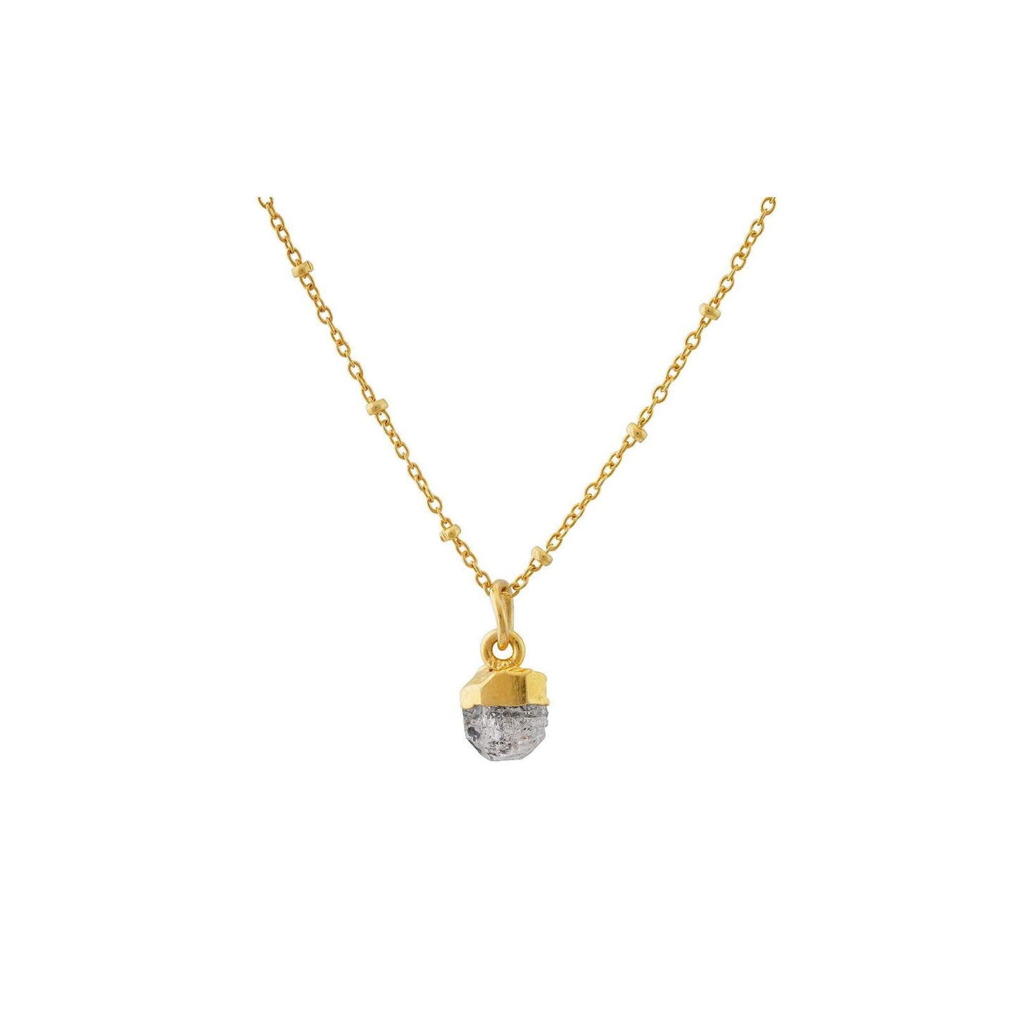 Handmade Herkimer Diamond Pendant in its Natural form Gold Plated - Shopgalaxy.ch