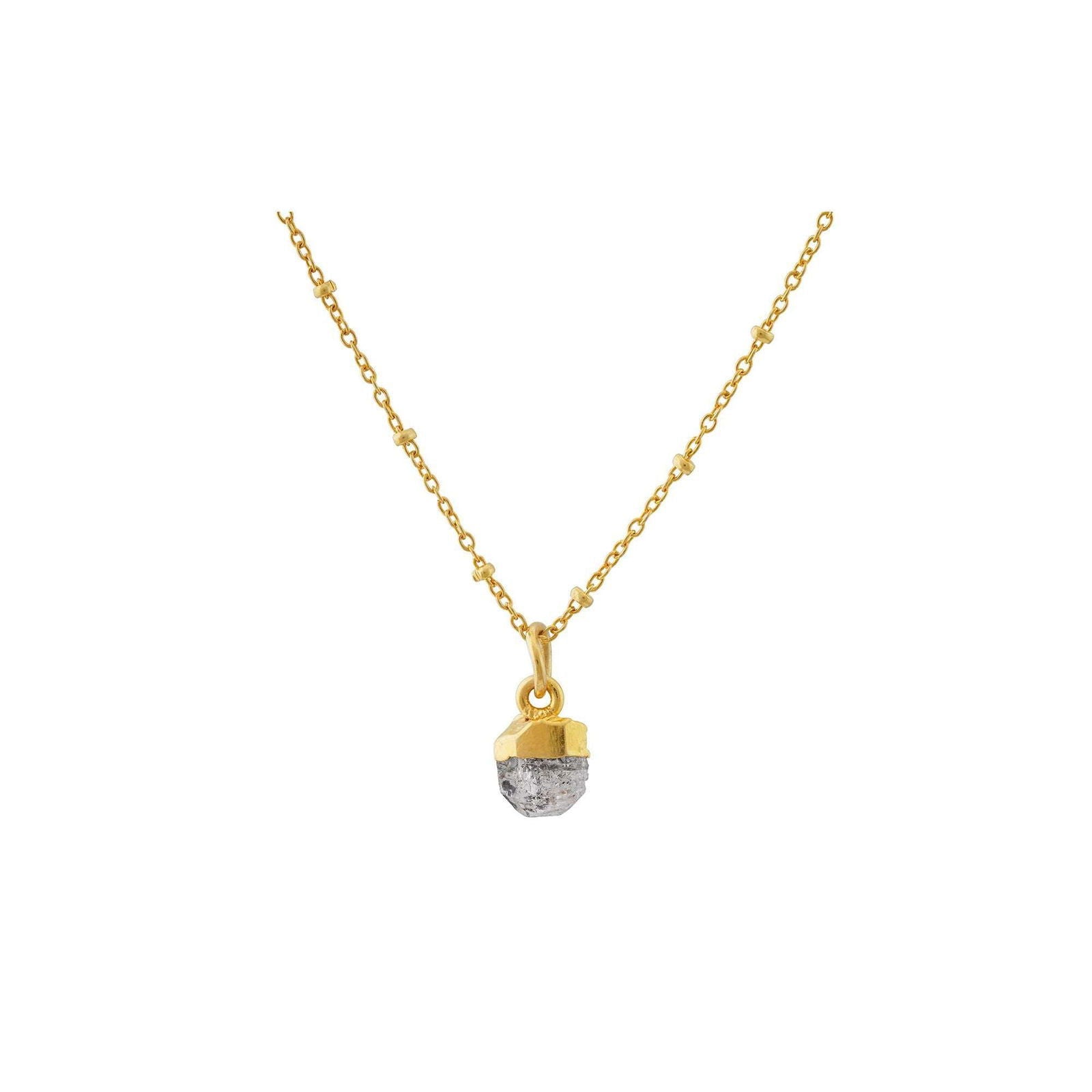 Handmade Herkimer Diamond Pendant in its Natural form Gold Plated - Shopgalaxy.ch