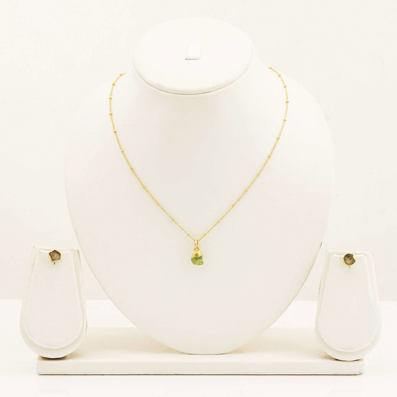 Handmade Peridot Set in its Natural form Gold Plated - Shopgalaxy
