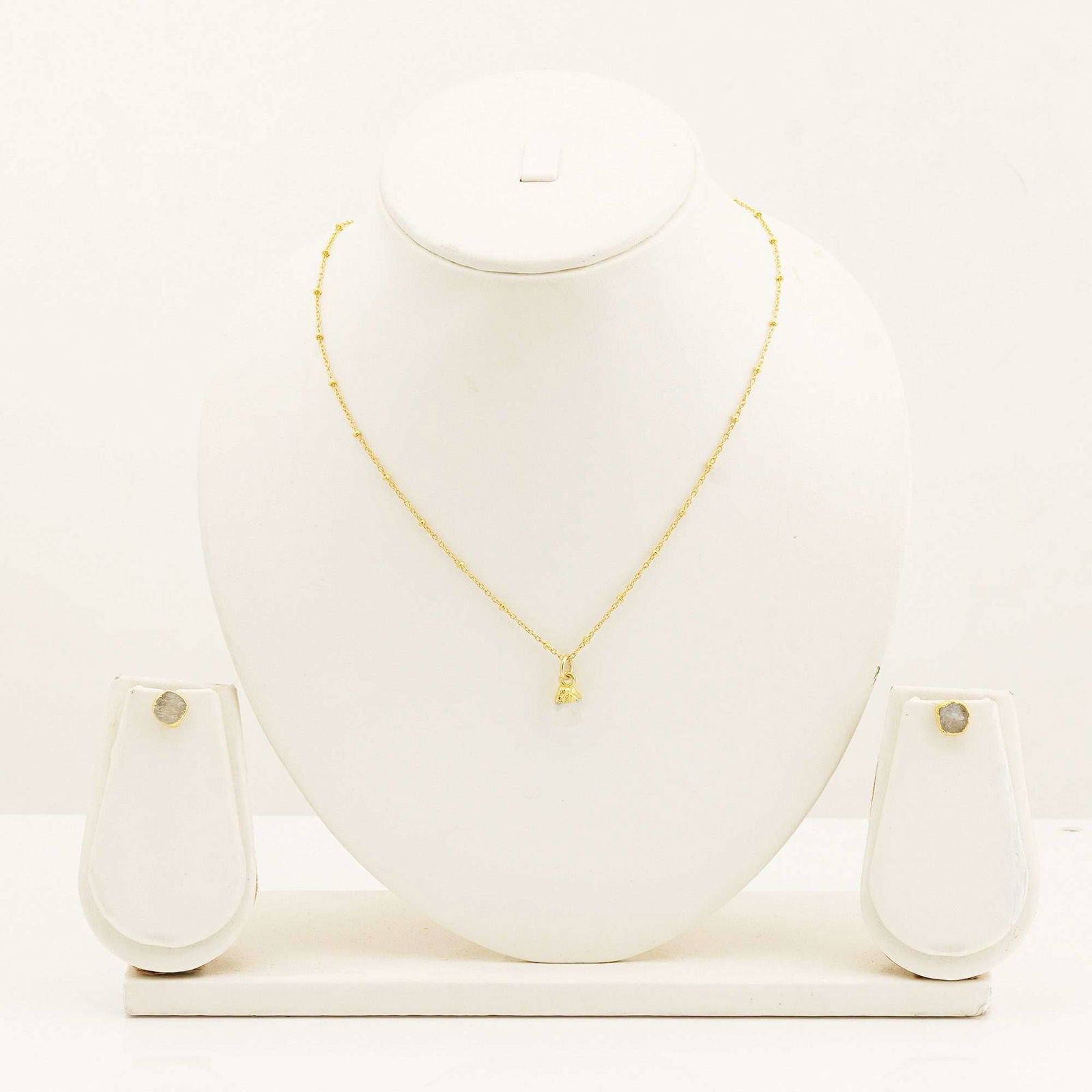 Handmade Rainbow Moonstone Set in its Natural form Gold Plated - Shopgalaxy