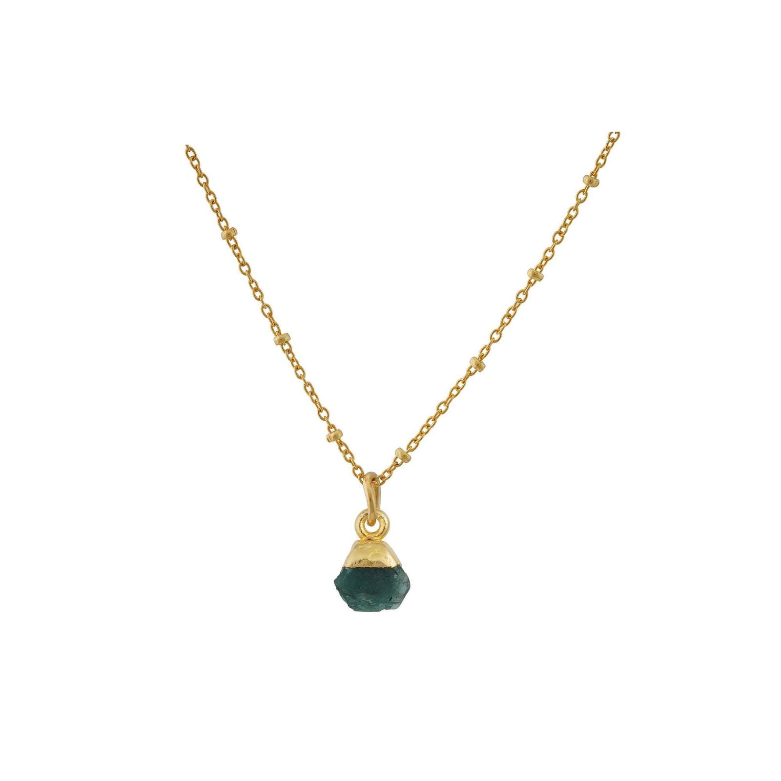 Handmade Raw Emerald Pendant in its Natural form Gold Plated - Shopgalaxy