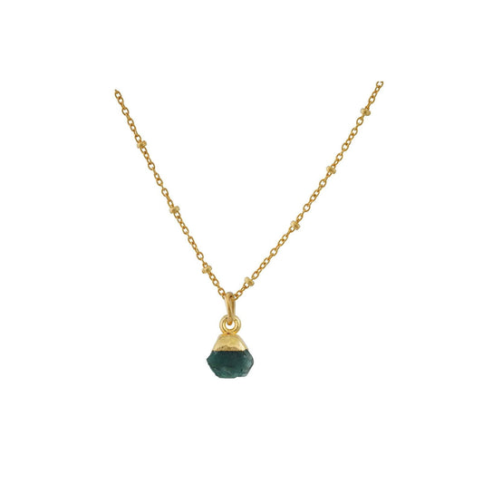 Handmade Raw Emerald Pendant in its Natural form Gold Plated - Shopgalaxy