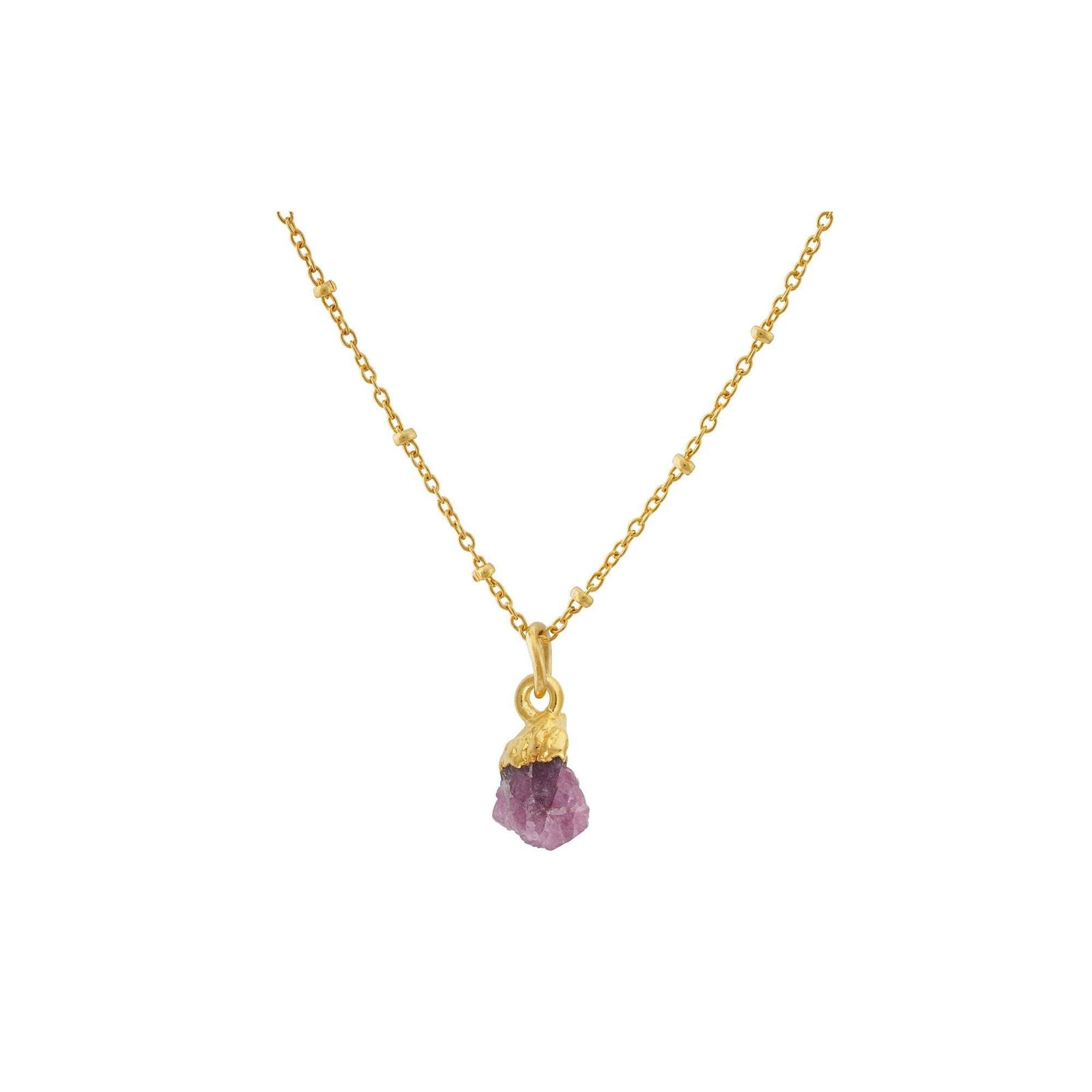 Handmade Rose Quartz Pendant in its Natural form Gold Plated - Shopgalaxy