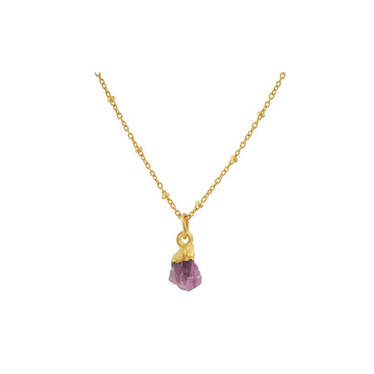 Handmade Rose Quartz Pendant in its Natural form Gold Plated - Shopgalaxy