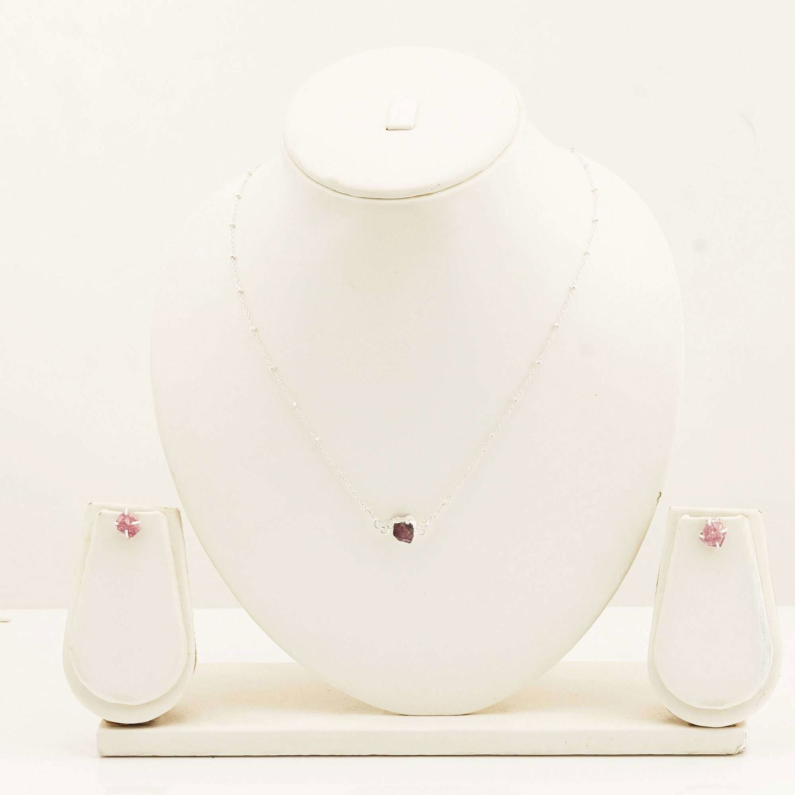 Handmade Rose Quartz Set in its Natural form in Silver 925 - Shopgalaxy