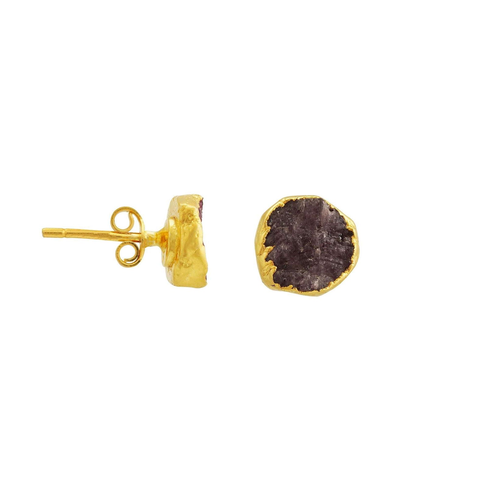 Handmade Ruby Earrings in its Natural form Gold Plated - Shopgalaxy
