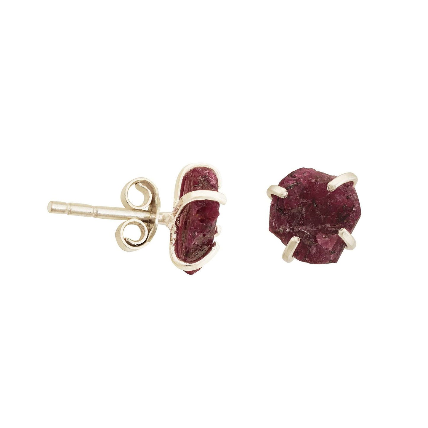 Handmade Ruby Earrings in its Natural form in Silver 925 - Shopgalaxy
