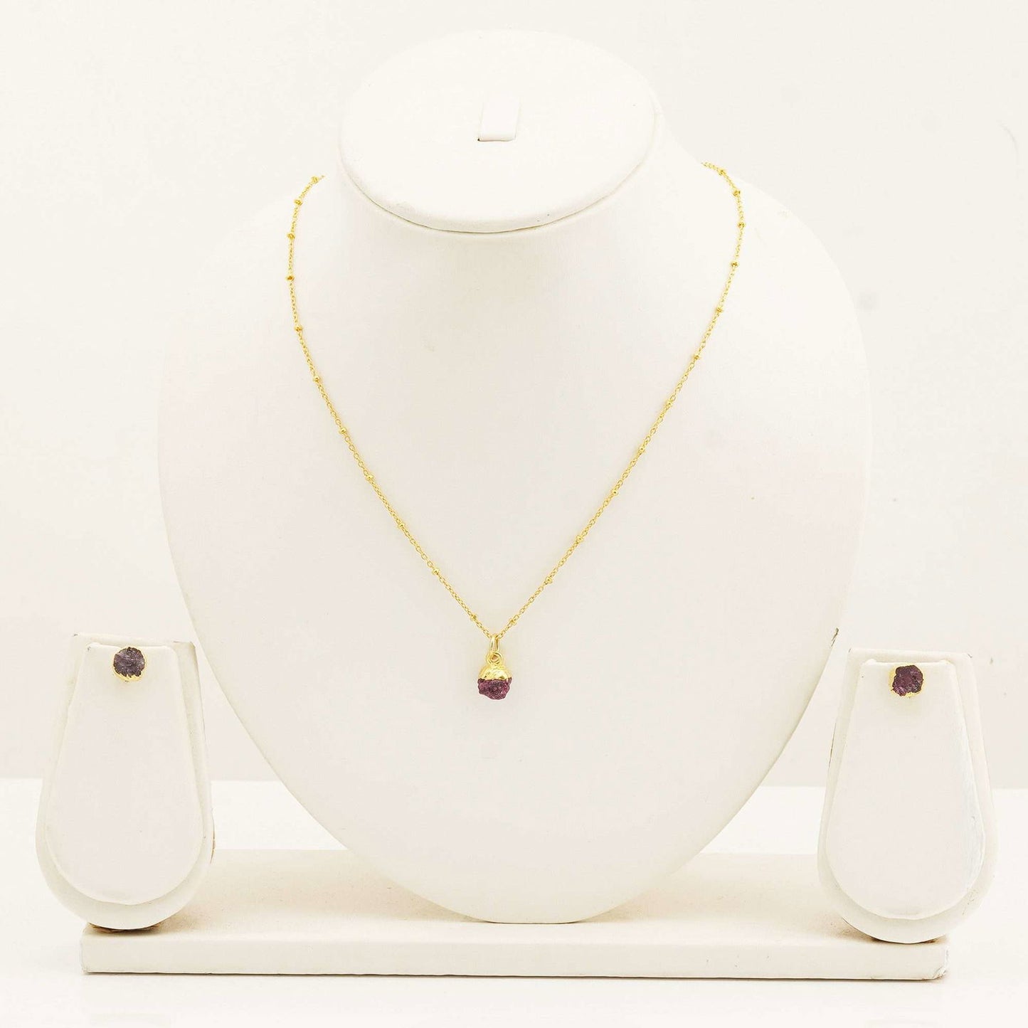 Handmade Ruby Set in its Natural form Gold Plated - Shopgalaxy
