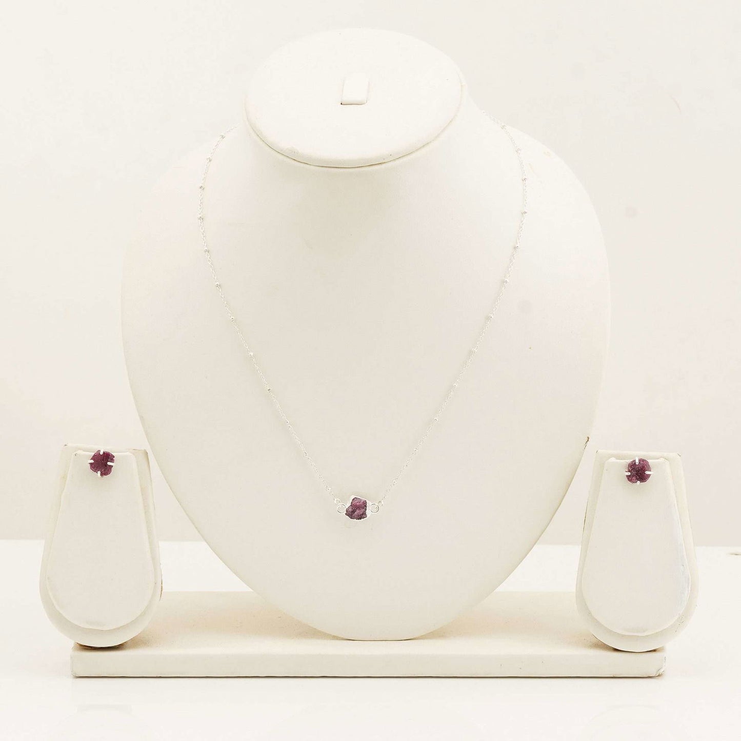 Handmade Ruby Set in its Natural form in Silver 925 - Shopgalaxy