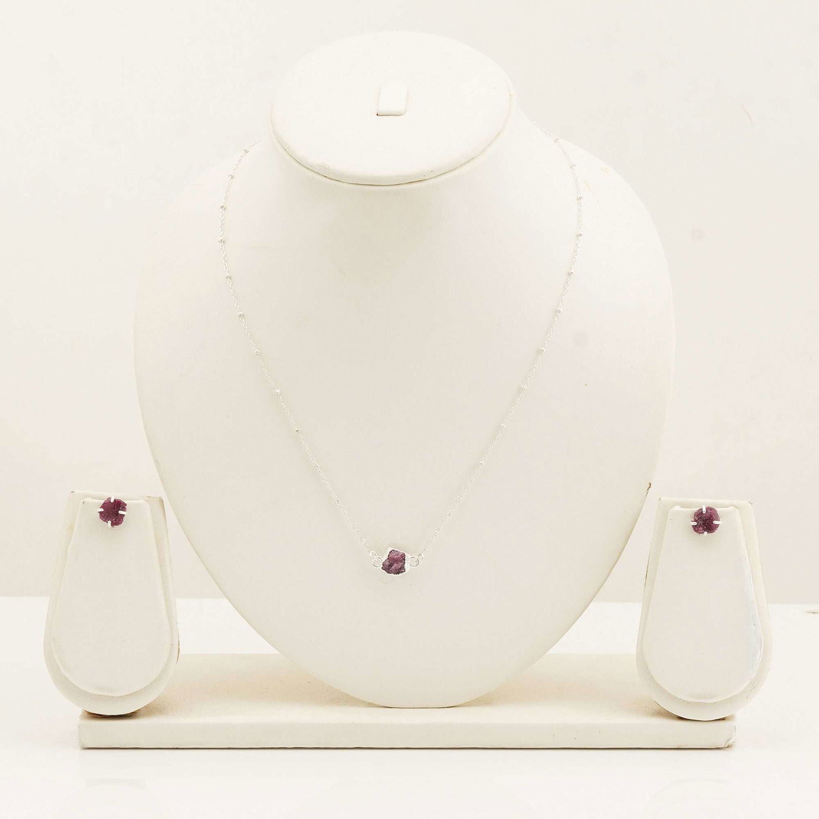 Handmade Ruby Set in its Natural form in Silver 925 - Shopgalaxy