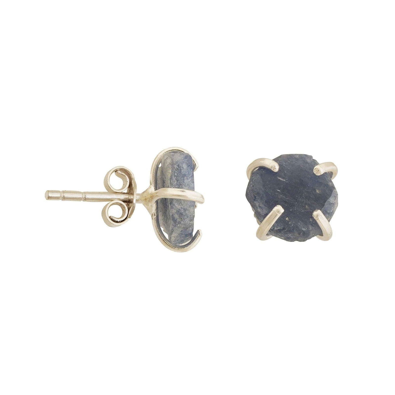 Handmade Sapphire Earrings in its Natural form in Silver 925 - Shopgalaxy.ch