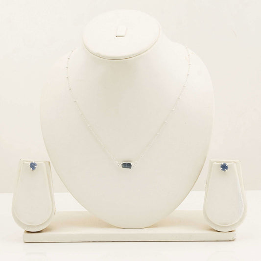 Handmade Sapphire Set in its Natural form in Silver 925 - Shopgalaxy