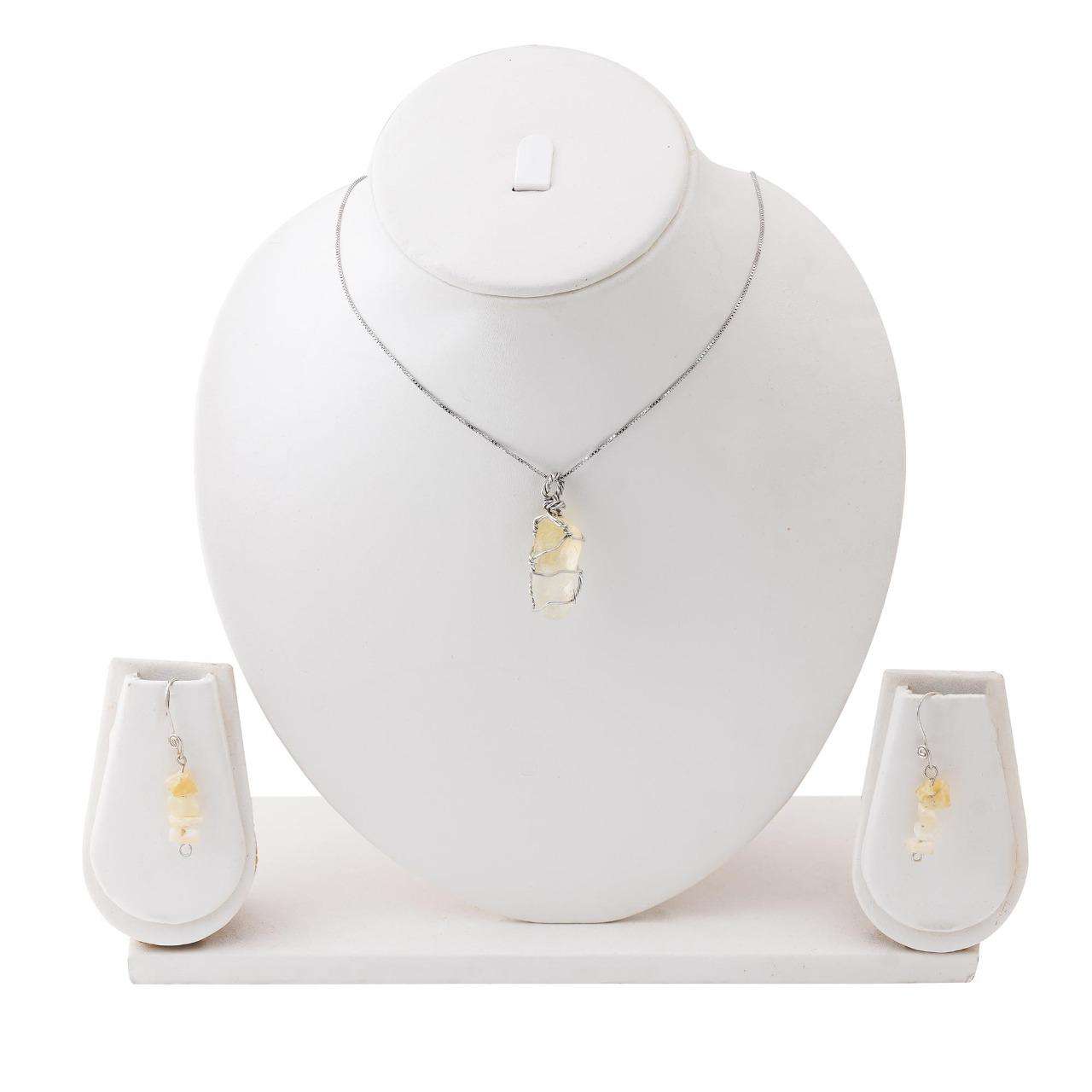 Handmade Set of Citrine in its Natural form in Silver 925 - Shopgalaxy