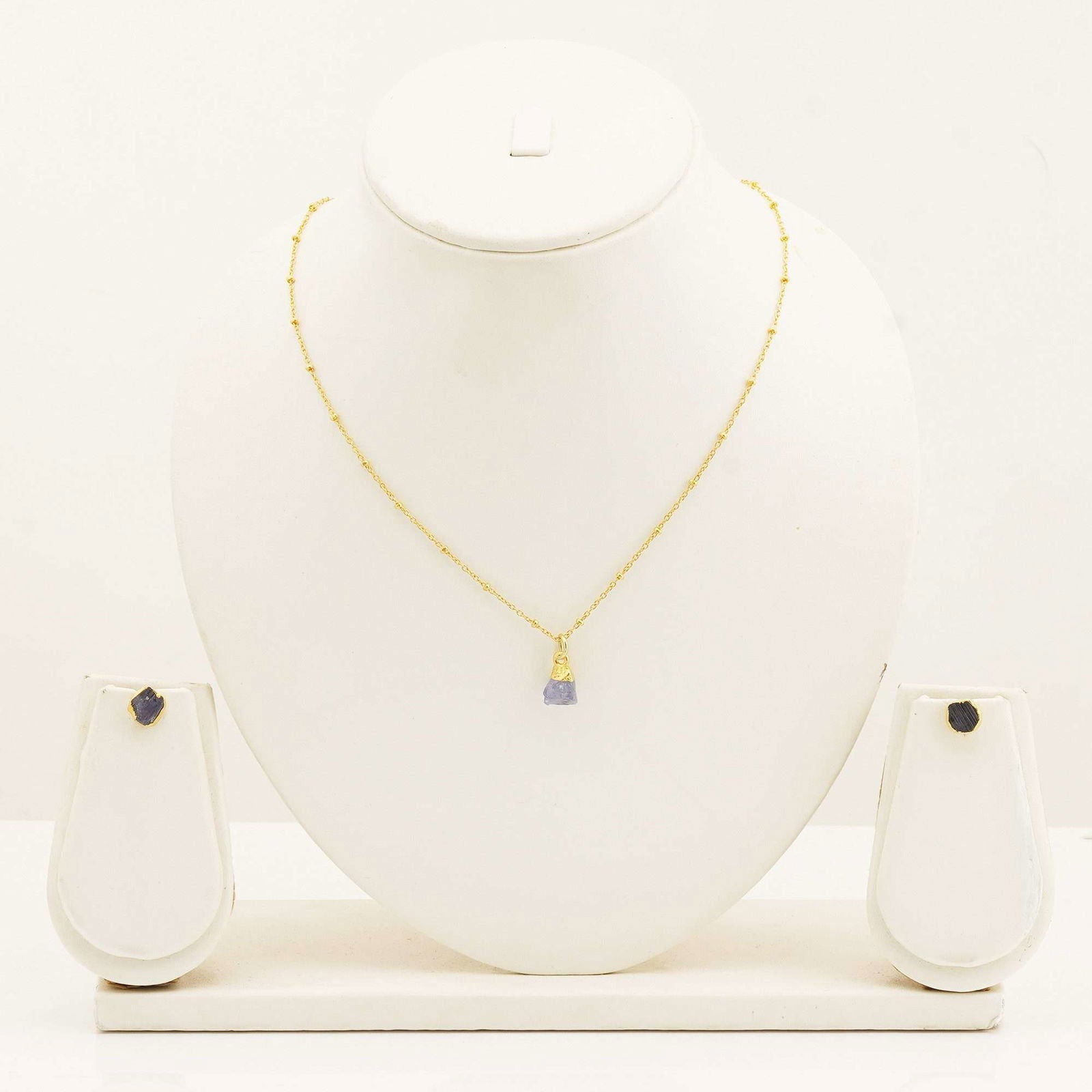 Handmade Tanzanite Set in its Natural form Gold Plated - Shopgalaxy.ch