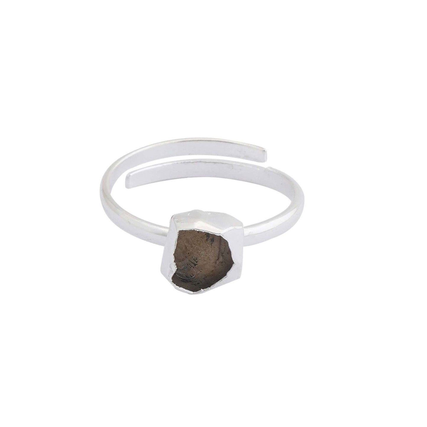 Herkimer Diamond Adjustable Ring Handmade in its Natural form in 925 Silver - Shopgalaxy