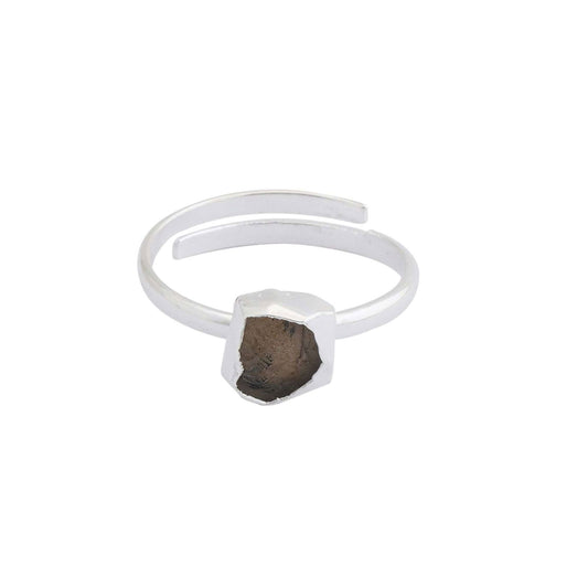 Herkimer Diamond Adjustable Ring Handmade in its Natural form in 925 Silver - Shopgalaxy