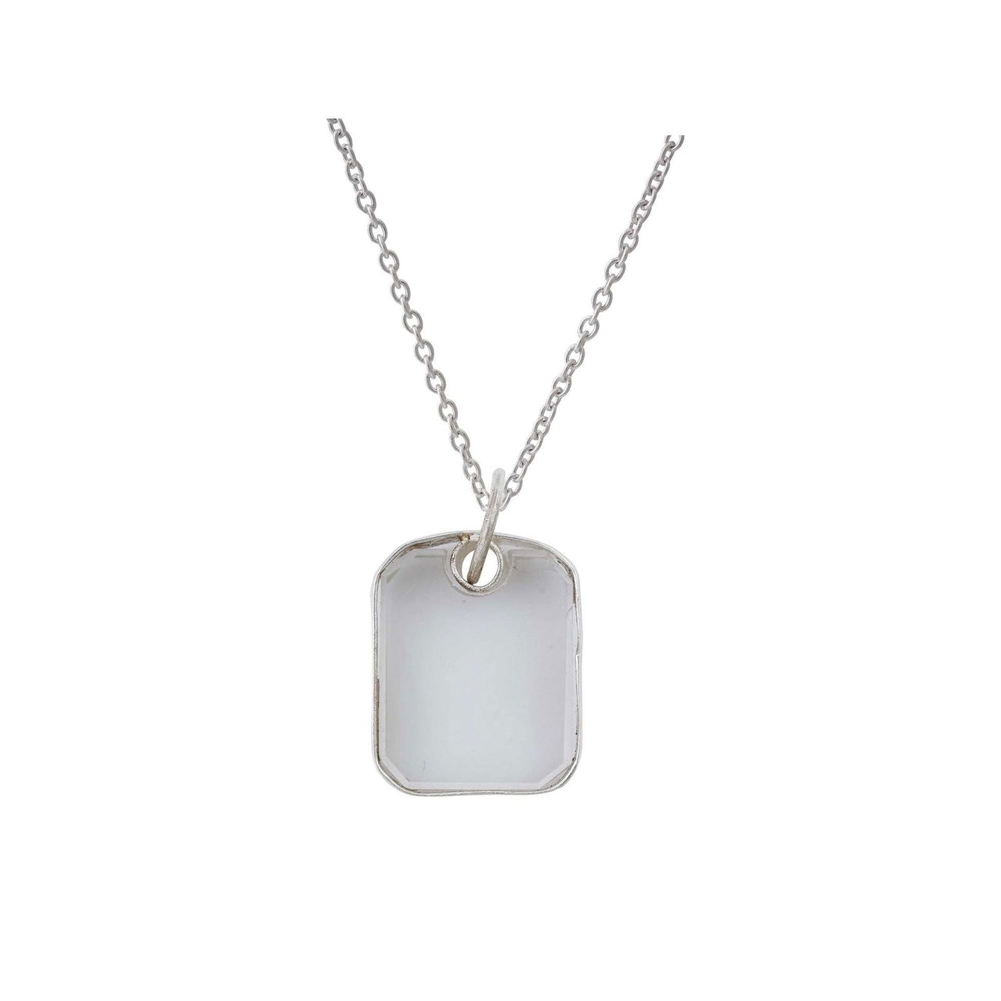 Herkimer Diamond Pendant in rectangular shape for Men handmade in Silver 925 - Shopgalaxy